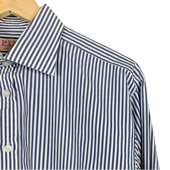 Thomas Pink Men’s Striped Button Down Dress Shirt Size 16.5 - Picture 3 of 9